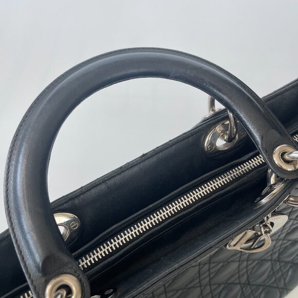 Dior | Lady Dior Cannage Large | Black | Preloved - Picture 12 of 15